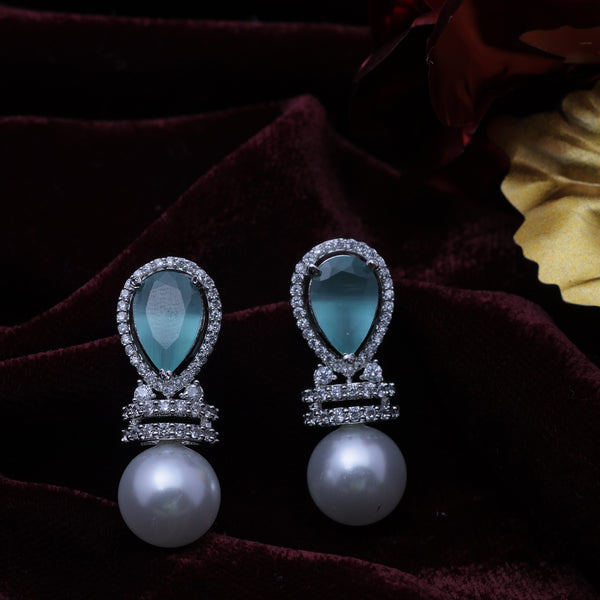 Aqua Pearl Elegance Earrings