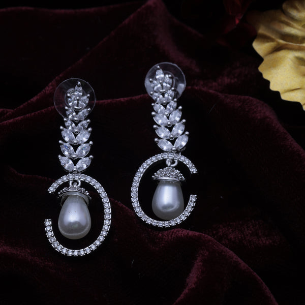 Lustre Leaf Pearl Earrings