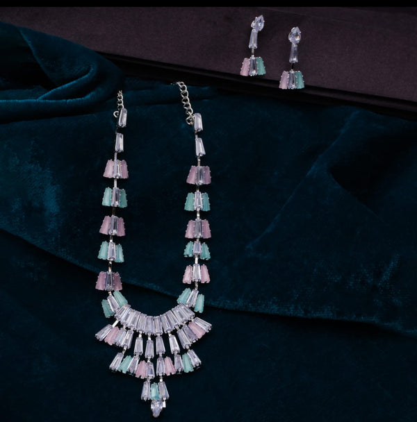 🌸 Celeste Bloom Pastel Necklace & Earrings Set