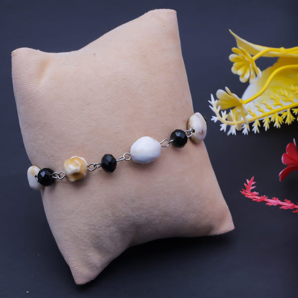 🌑 Earth & Pearl Harmony Bracelet
