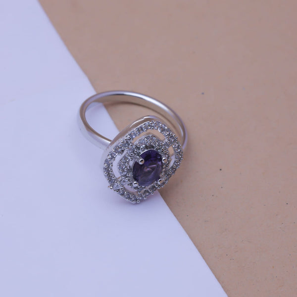 Amethyst Halo Adjustable Ring 💜✨